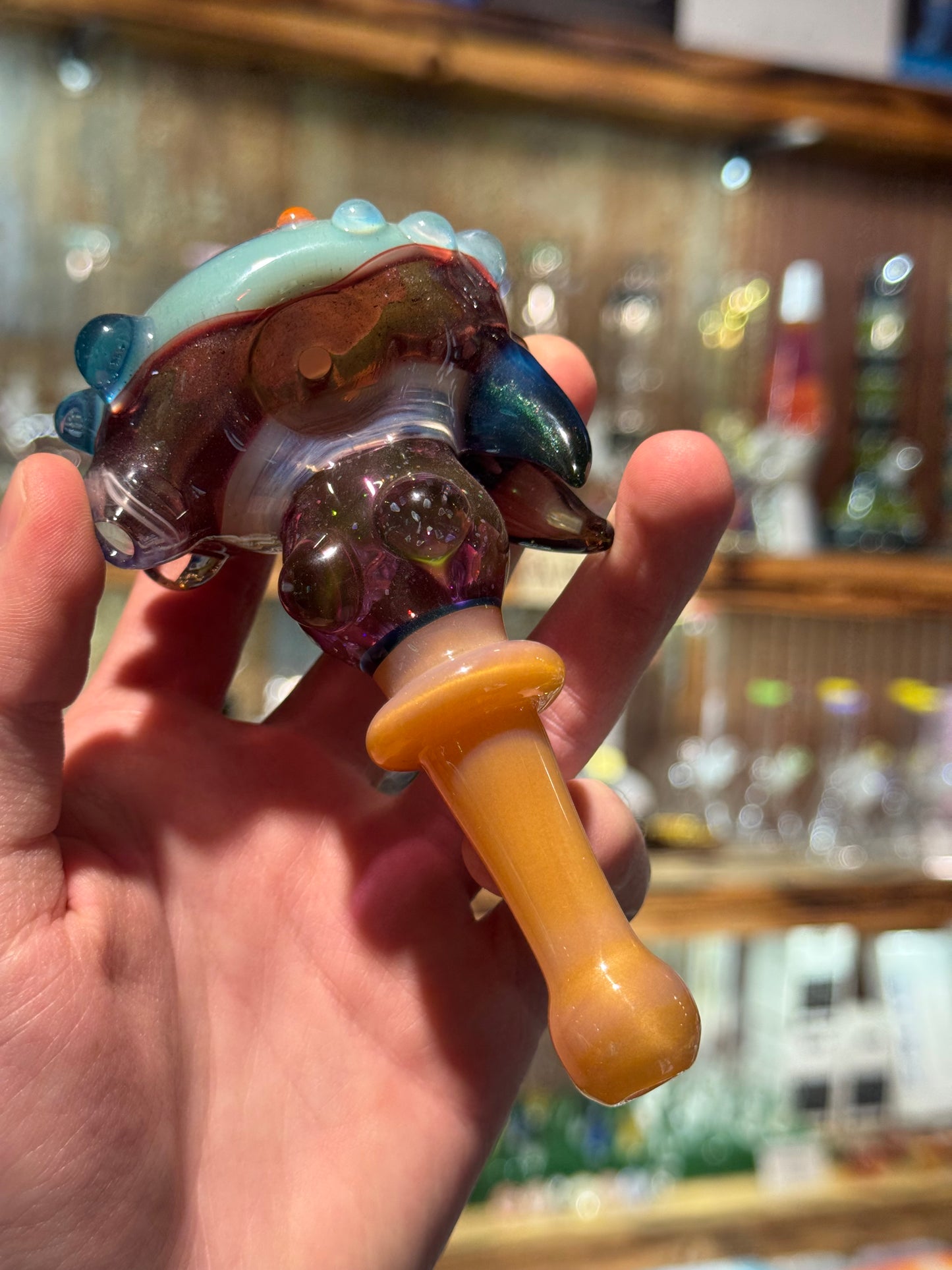 JMass Spoon Pipe with Purple, Blue and Orange accents