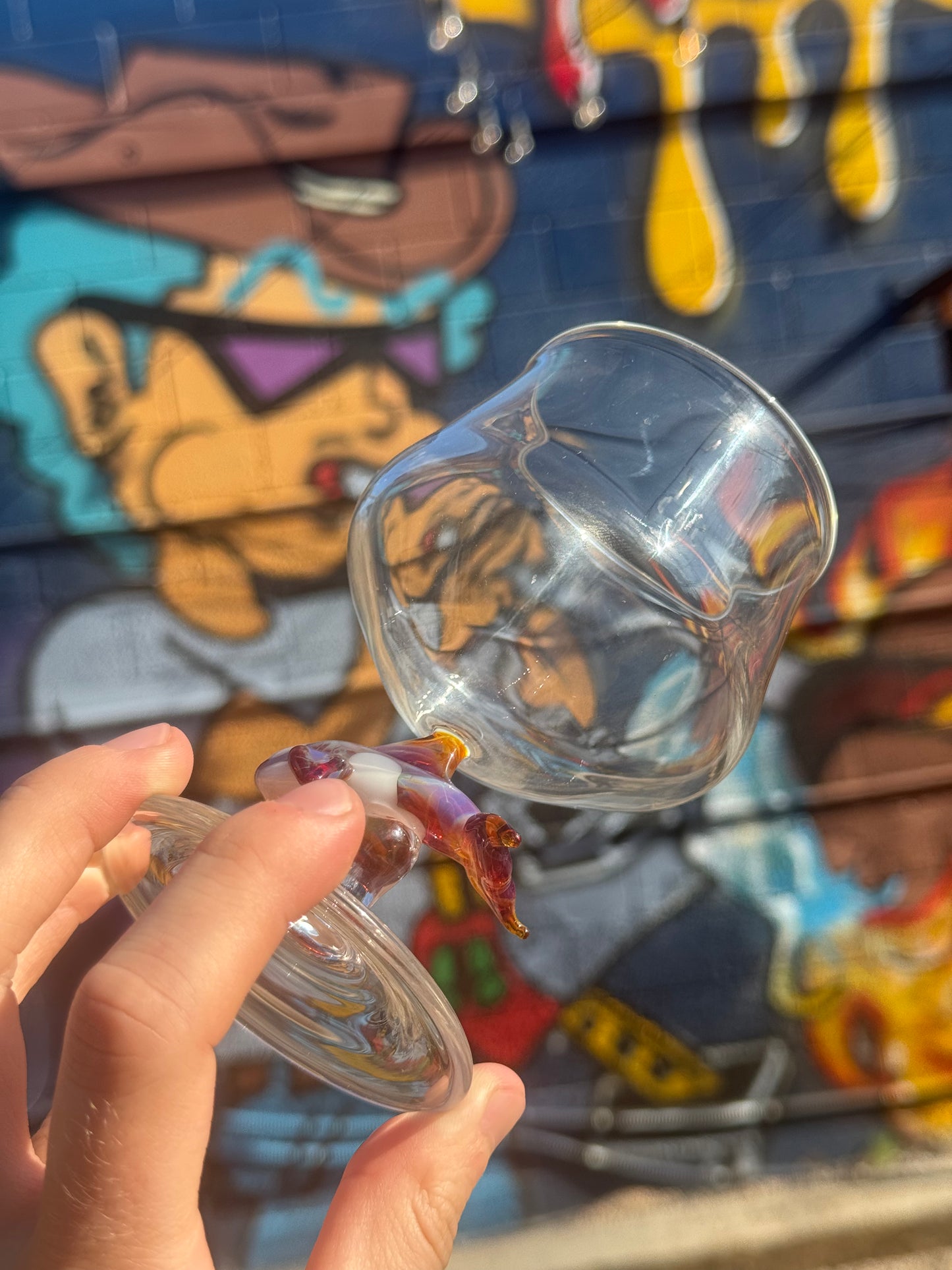 Amber Purple Orca Goblet