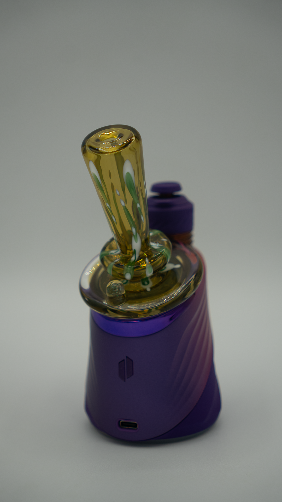 Yellow and Green Dotstack Puffco Dry Top - Geoffmade x Indoglass