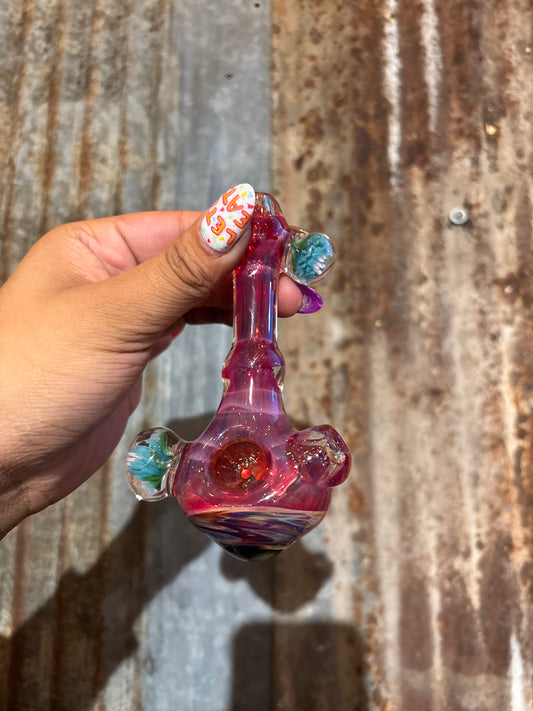 GlassmithBilly Hot Pink Clear and Black Vortex Pipe