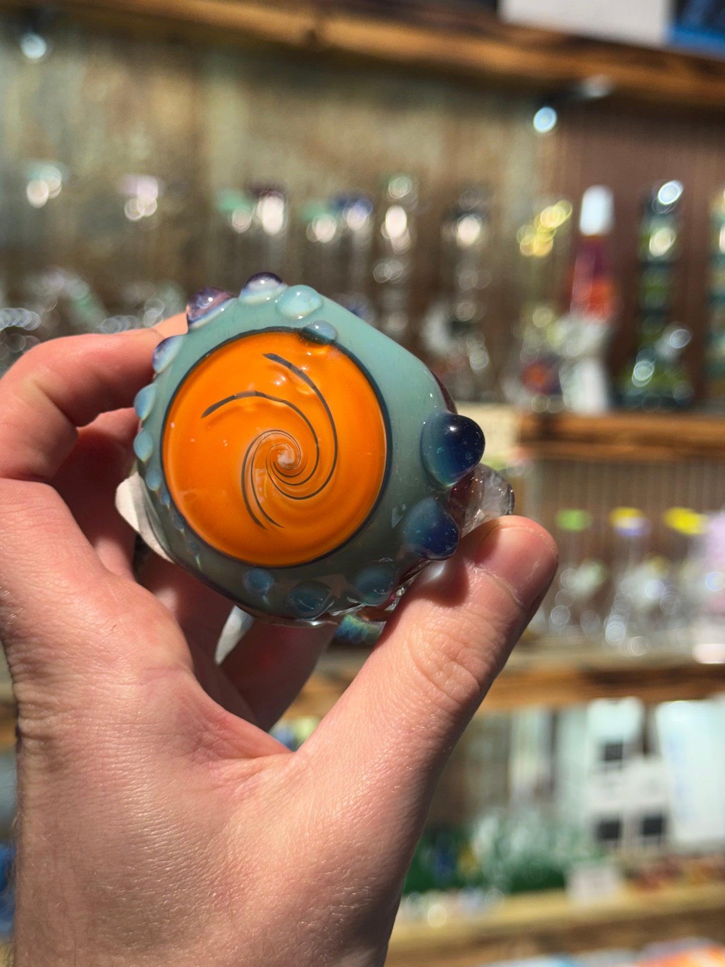 JMass Spoon Pipe with Purple, Blue and Orange accents