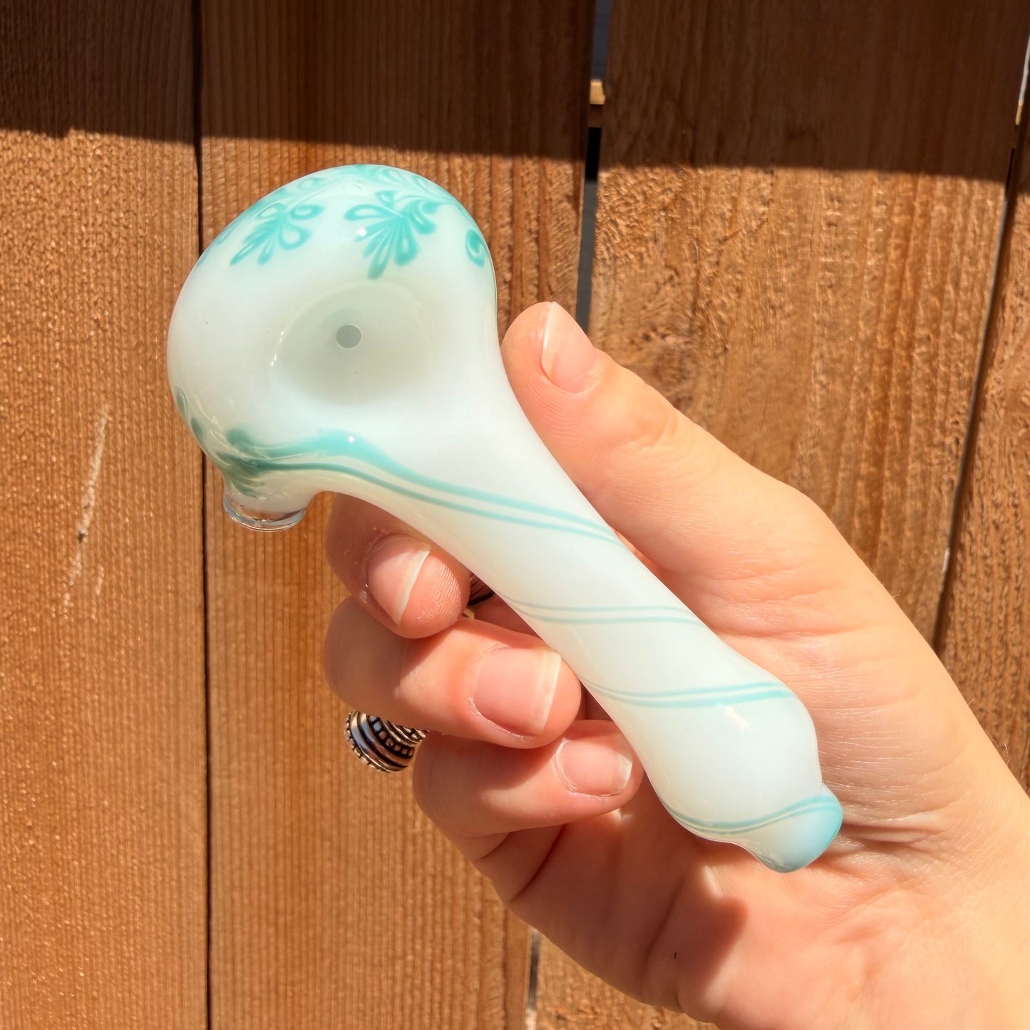 White and Blue Partial Venna - Sqwash Glass