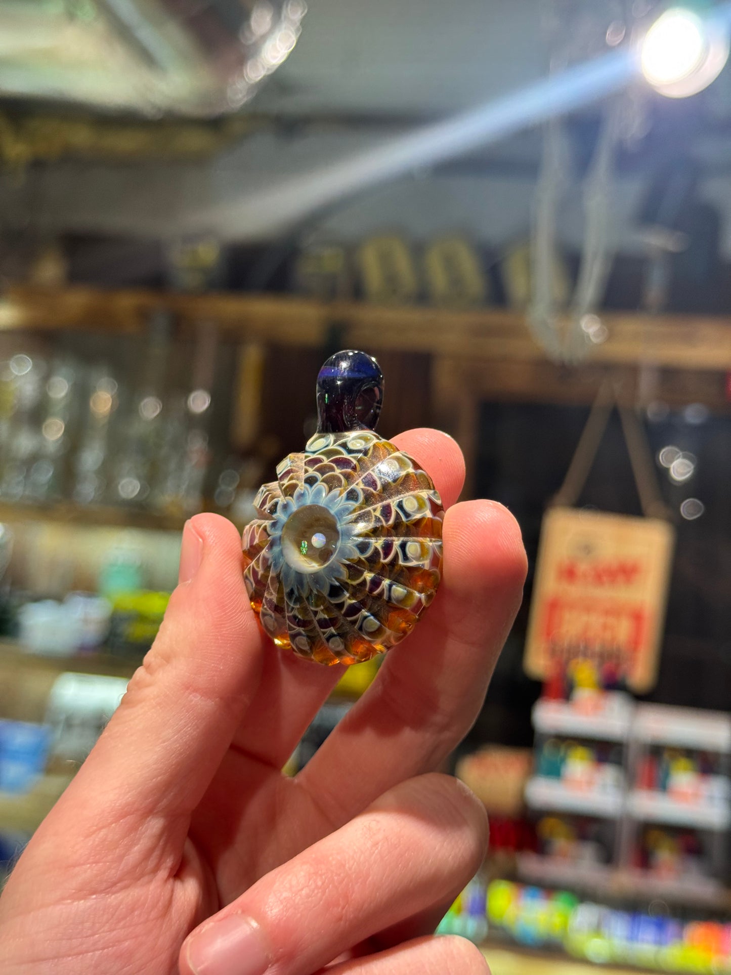 Carved Dot Stack Pendant - Jujuglass