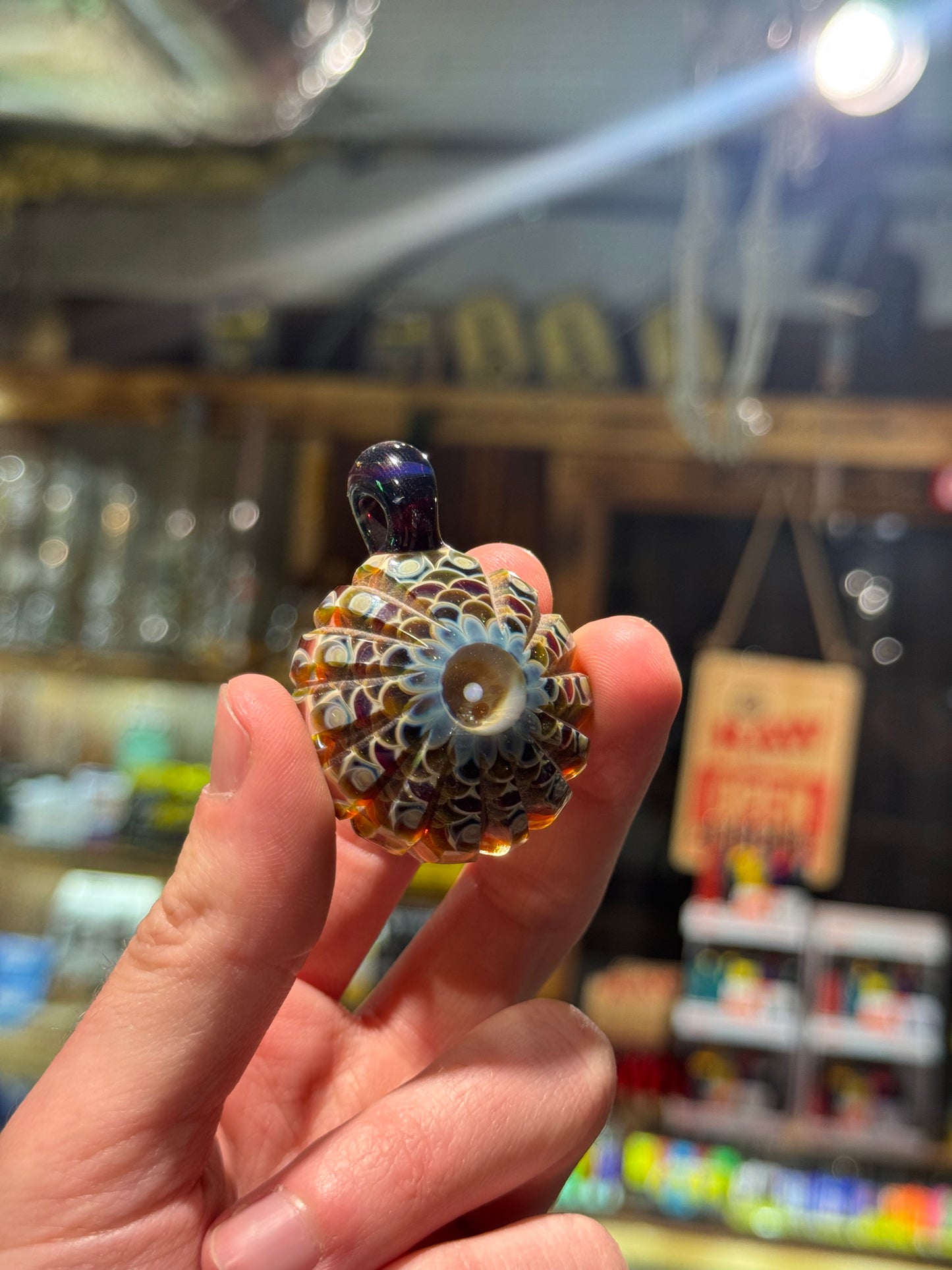 Carved Dot Stack Pendant - Jujuglass