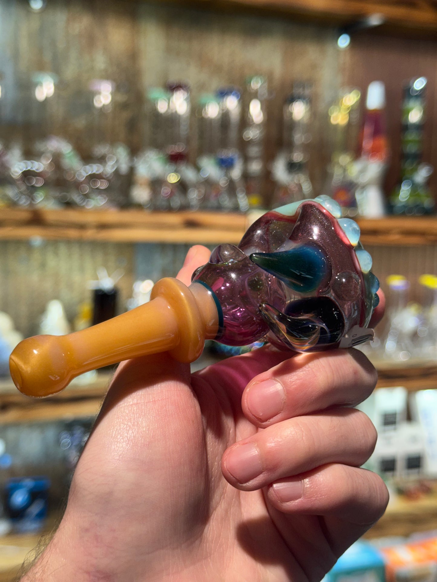 JMass Spoon Pipe with Purple, Blue and Orange accents