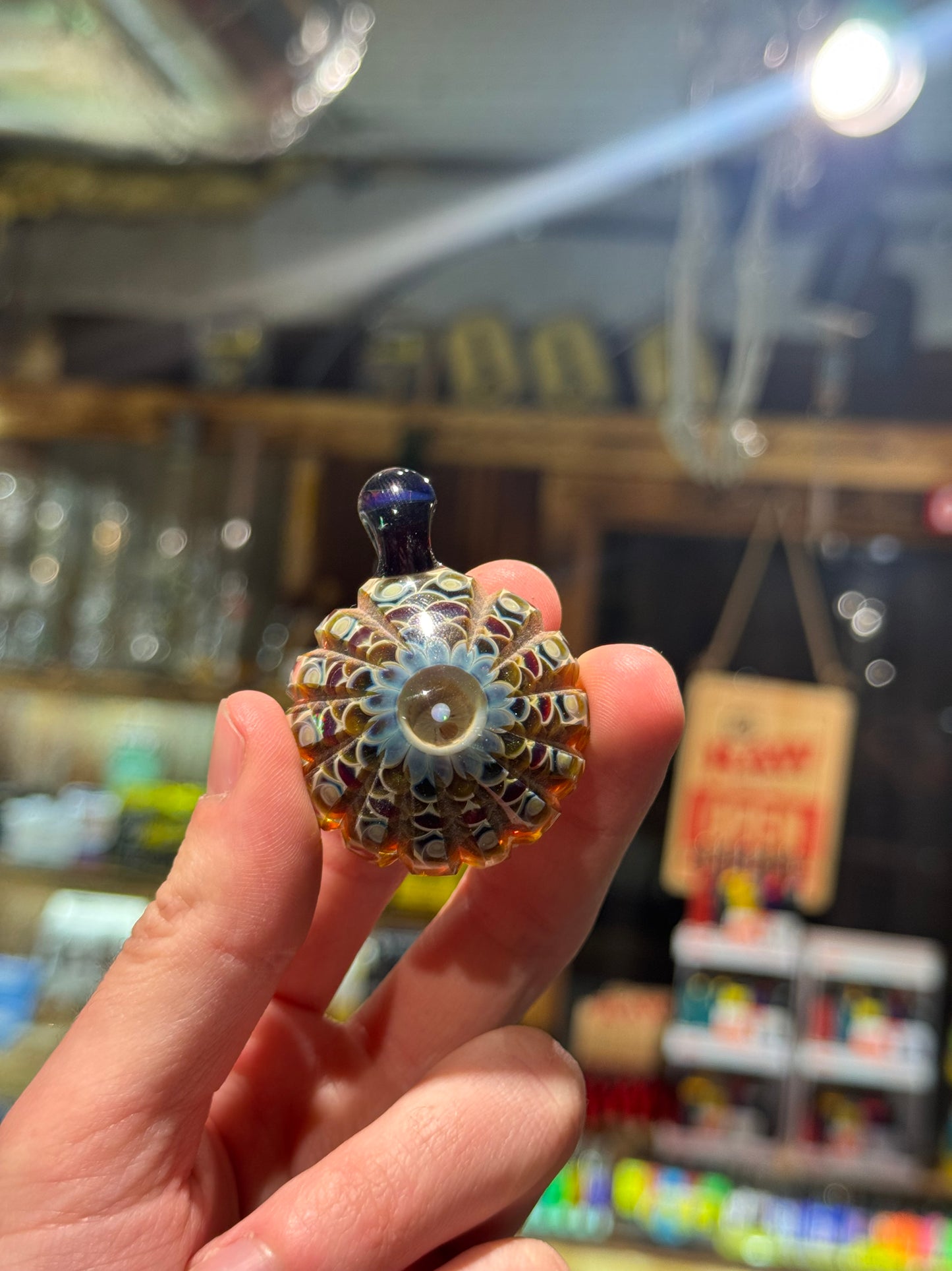 Carved Dot Stack Pendant - Jujuglass