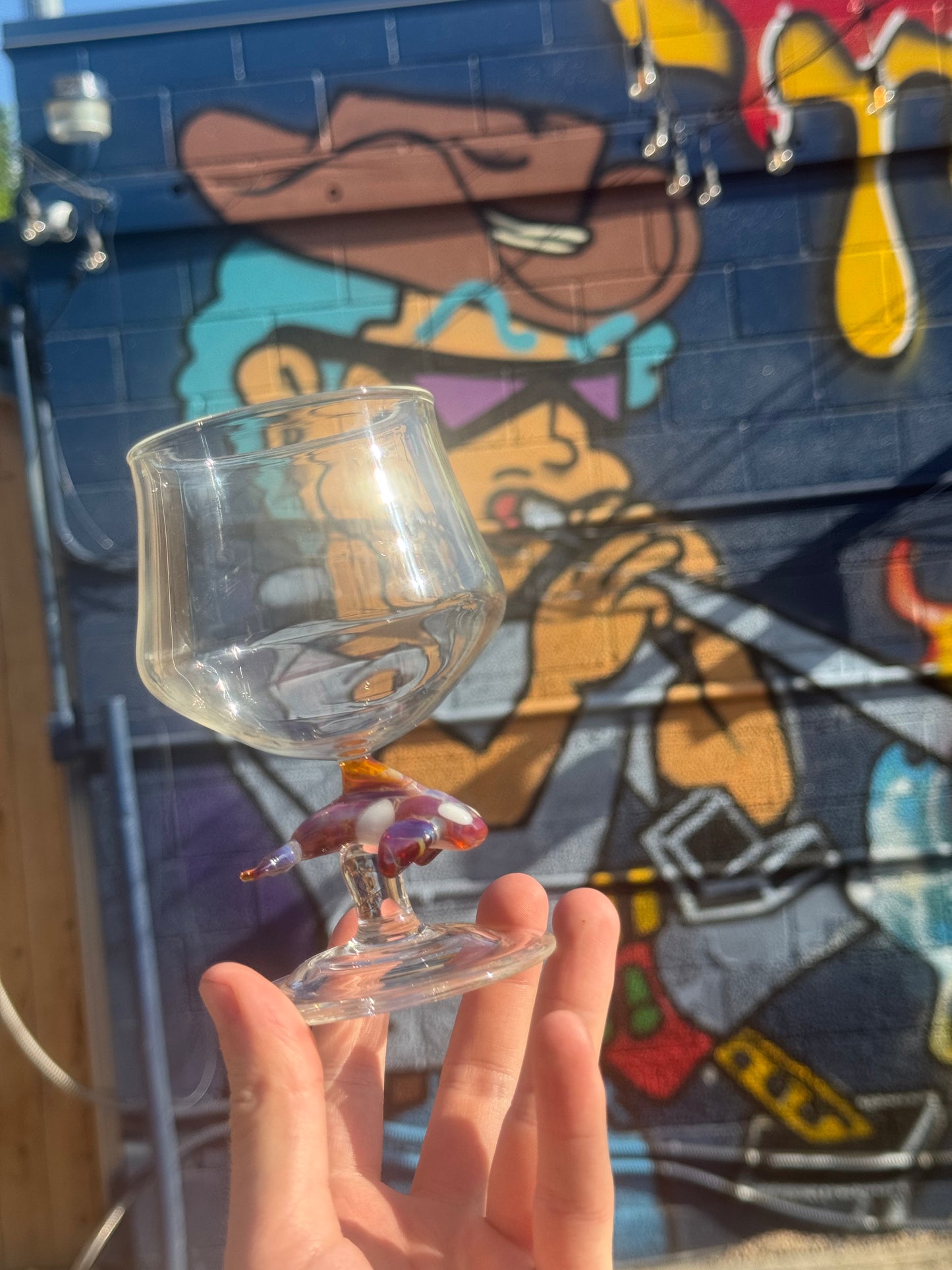 Amber Purple Orca Goblet
