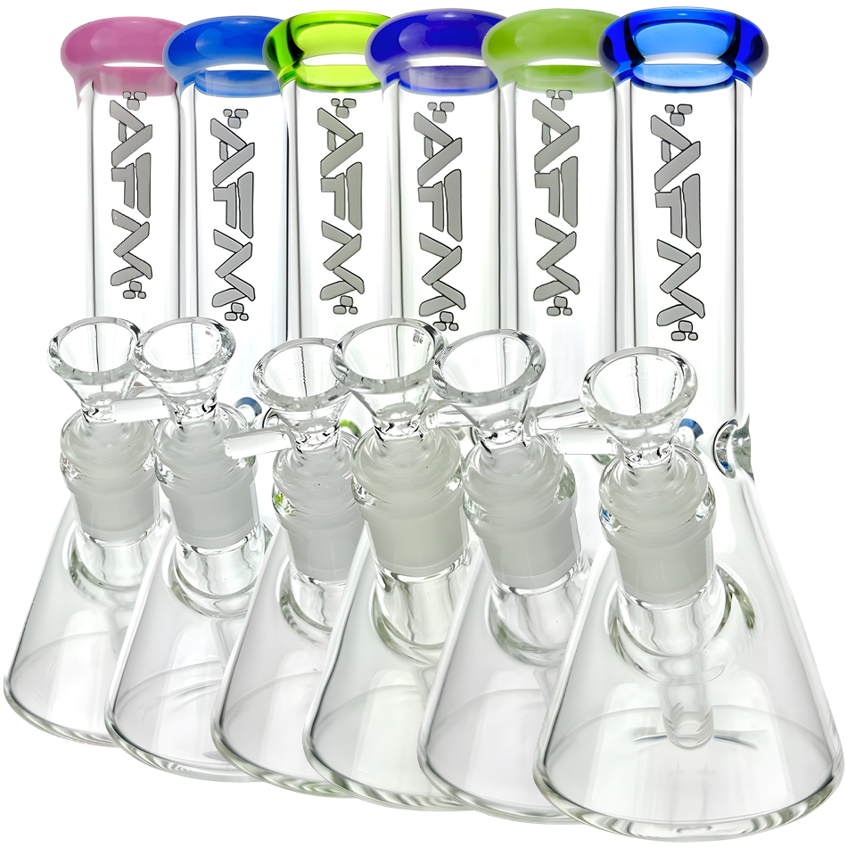 8" AFM Colored Lip Clear Mini Beaker