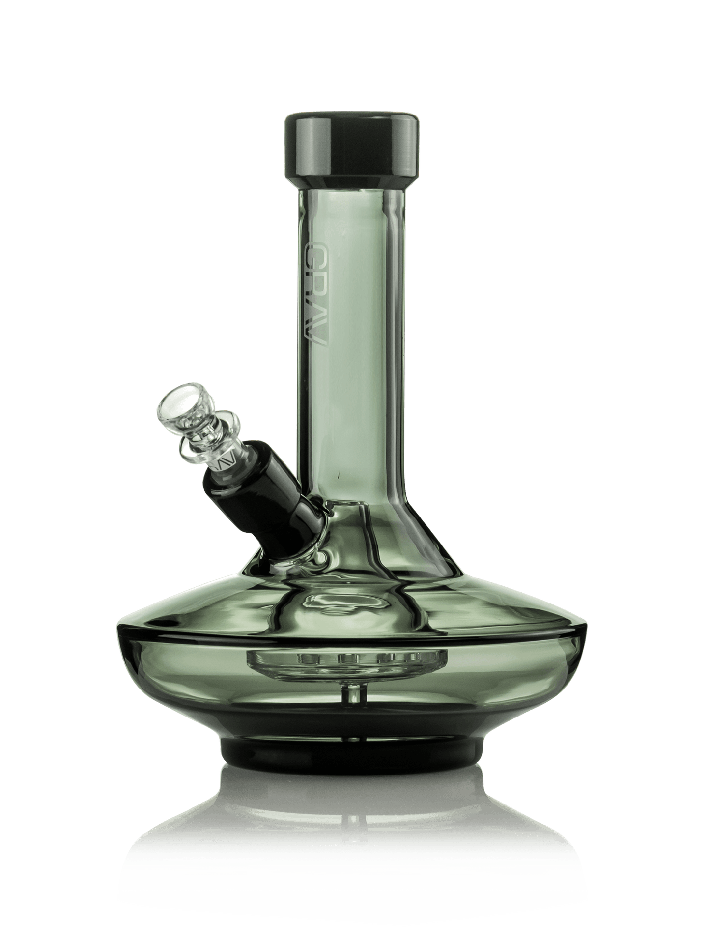 GRAV® Small Wide Base Water Pipe in Smoke with Black Accents