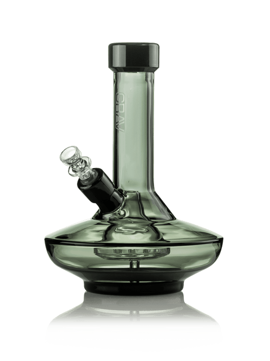 GRAV® Small Wide Base Water Pipe in Smoke with Black Accents